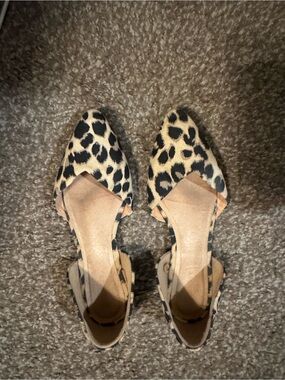 Old Navy Leopard Print Pointed D'Orsay Flats - Beige & Black